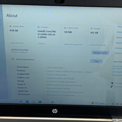 HP Pavilion 15-AU030WM 15.6" i5-6200U 2.4GHz 8GB RAM 1TB SSD