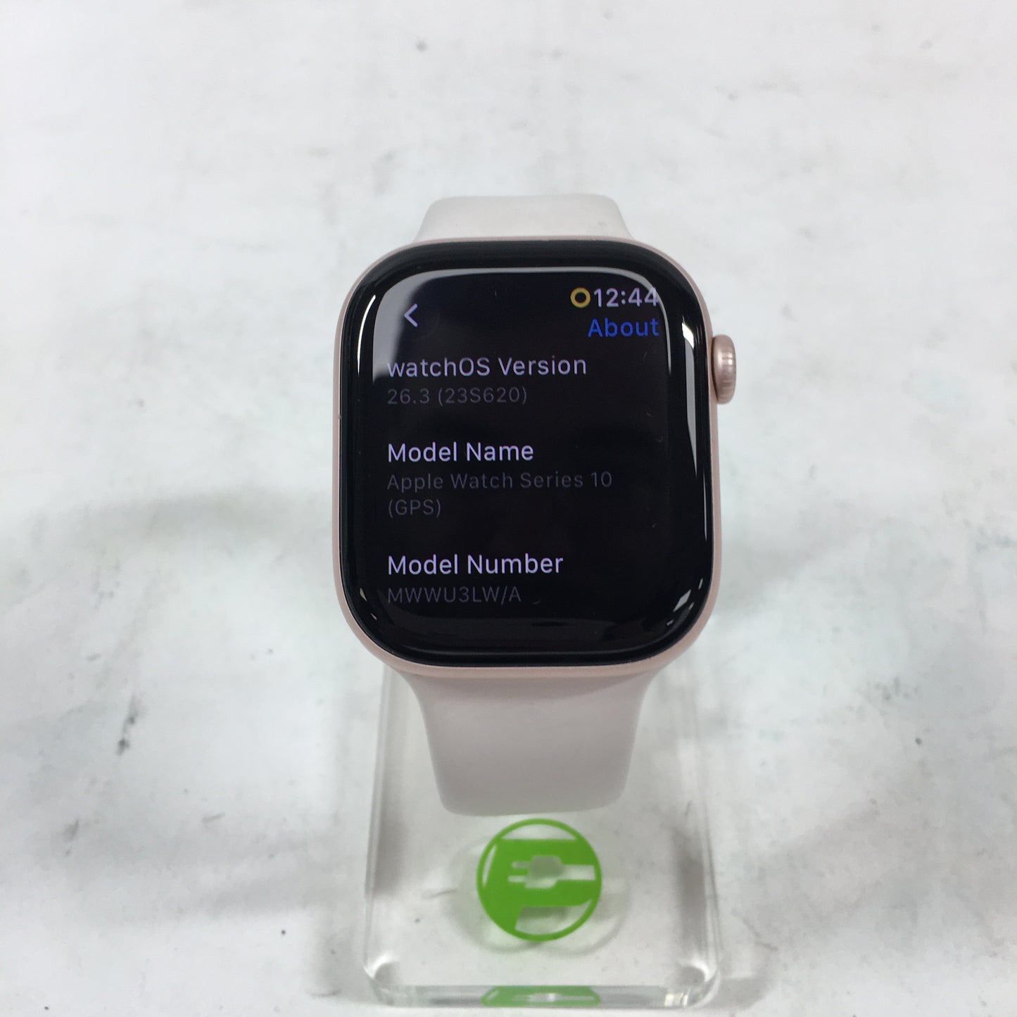 GPS Only Apple Watch Series 10 46MM Gold Aluminum White Sport Band MWWU3LW/A