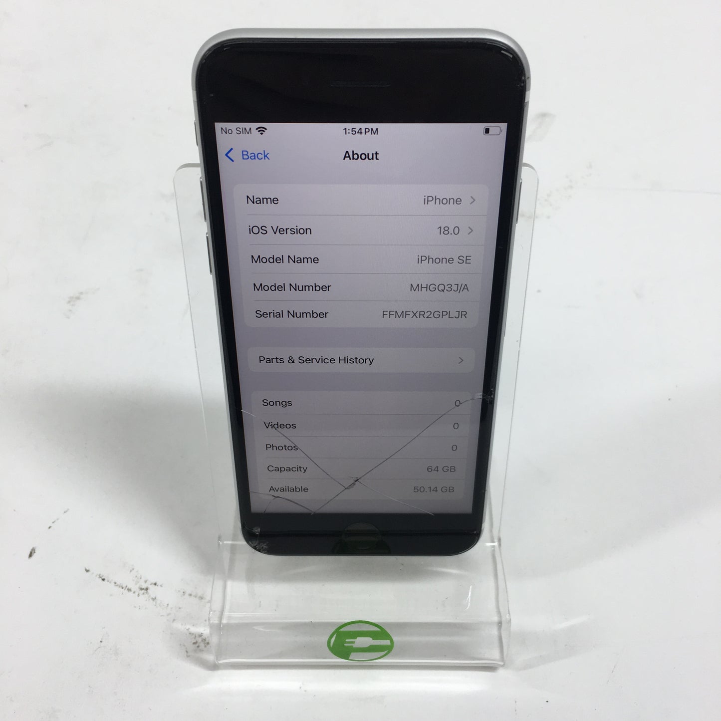 Unlocked Apple iPhone SE 64GB 18.0 White MHGQ3J/A