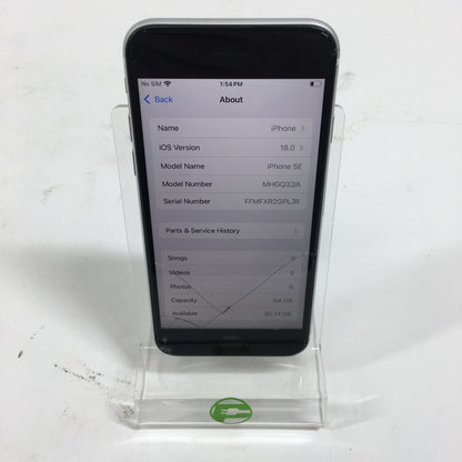 Unlocked Apple iPhone SE 64GB 18.0 White MHGQ3J/A