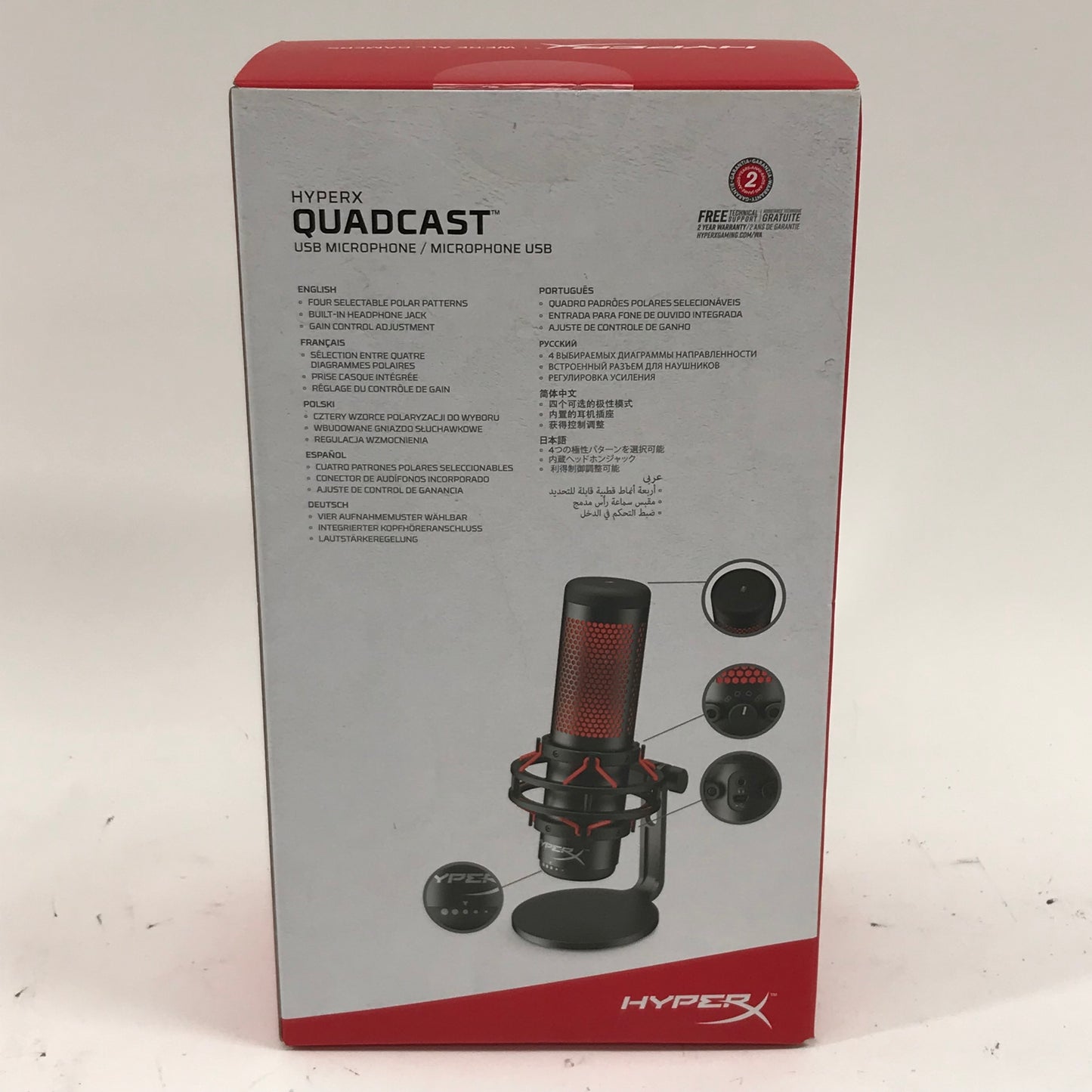 New HyperX Quadcast 20Hz - 20kHz USB Microphone HX-MICQC-BK