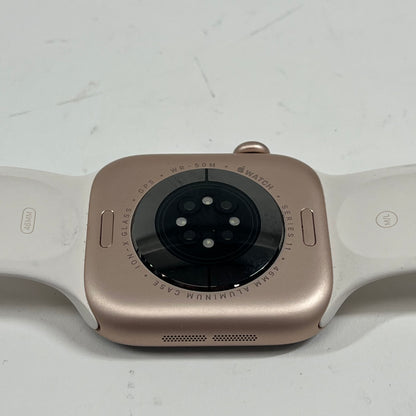 GPS Only Apple Watch Series 11 46MM Rose Gold Aluminum White Band MEV74LW/A