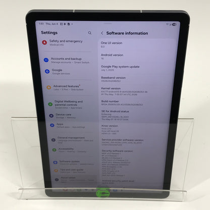 Verizon Samsung s10 Fe 5g 10.9" 128GB Silver SM-X528U