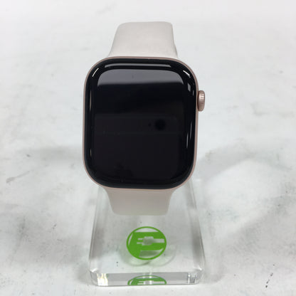 GPS Only Apple Watch Series 10 46MM Gold Aluminum White Sport Band MWWU3LW/A