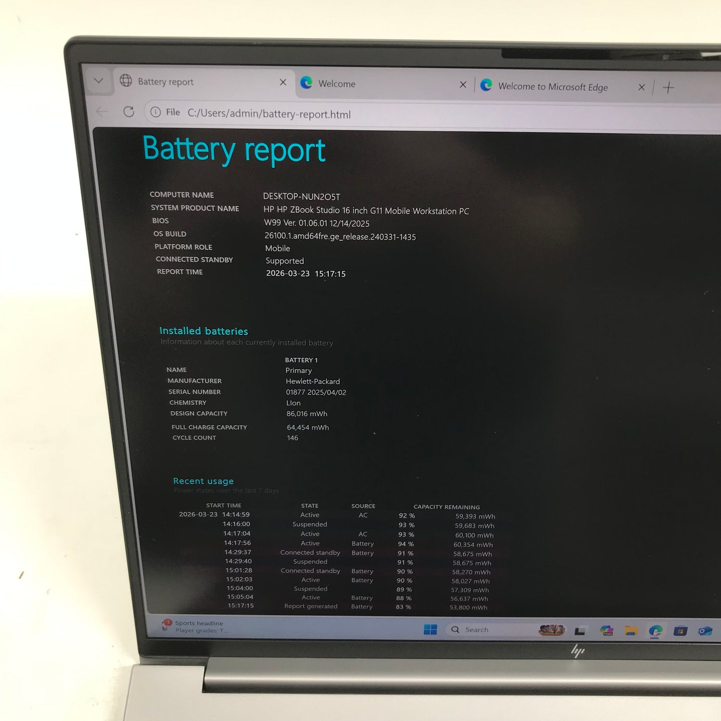 HP ZBook Studio G11 16" Core Ultra 7 165H 1.4GHz 32GB RAM 512GB SSD RTX 1000 Ada