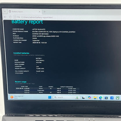 Asus ROG Zephyrus G14 GA401Q 14" Ryzen 7 5800HS 3.2GHz 16GB 512GB SSD GTX 1650