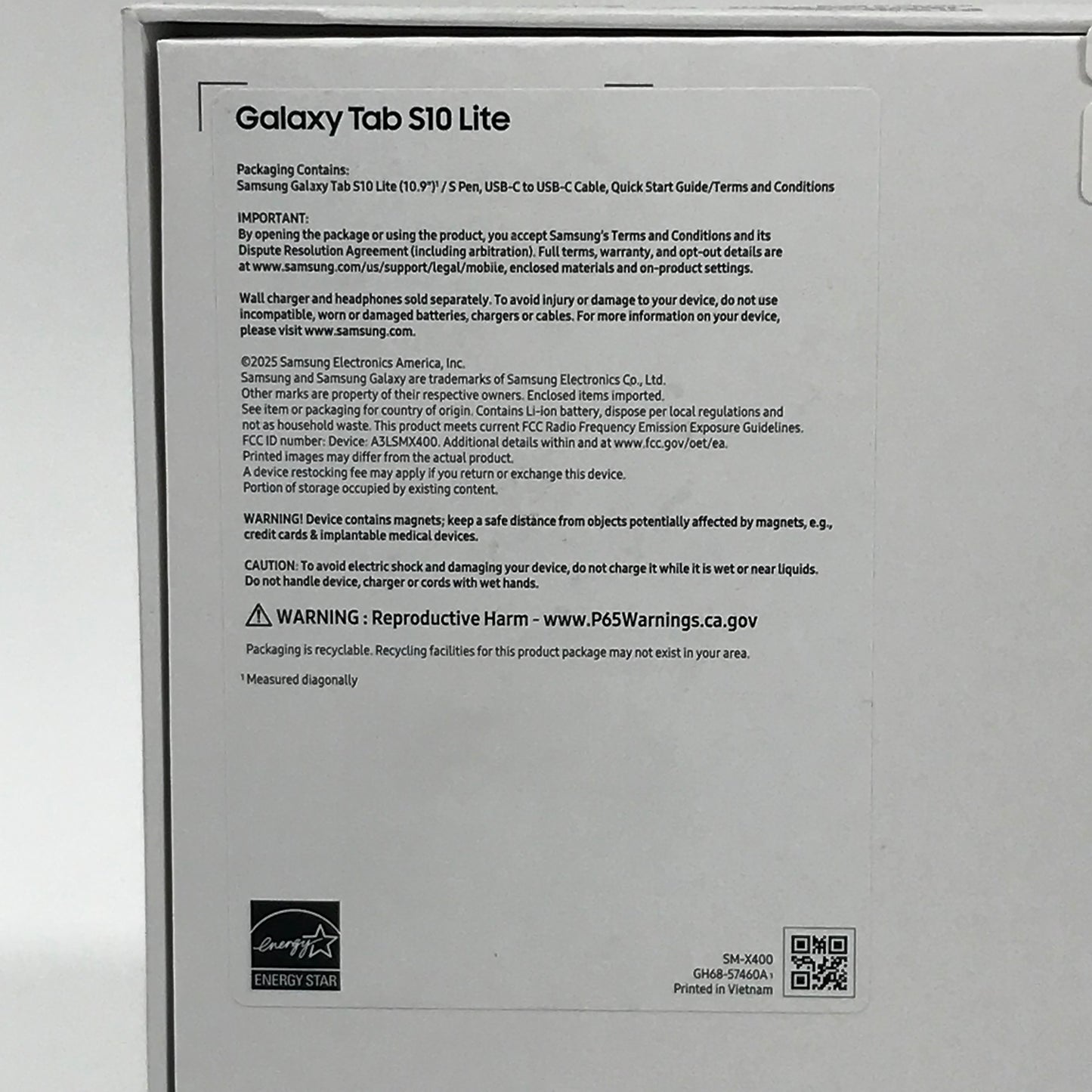New WiFi Only Samsung Galaxy Tab S10 Lite 10.9" 256GB Gray SM-X400