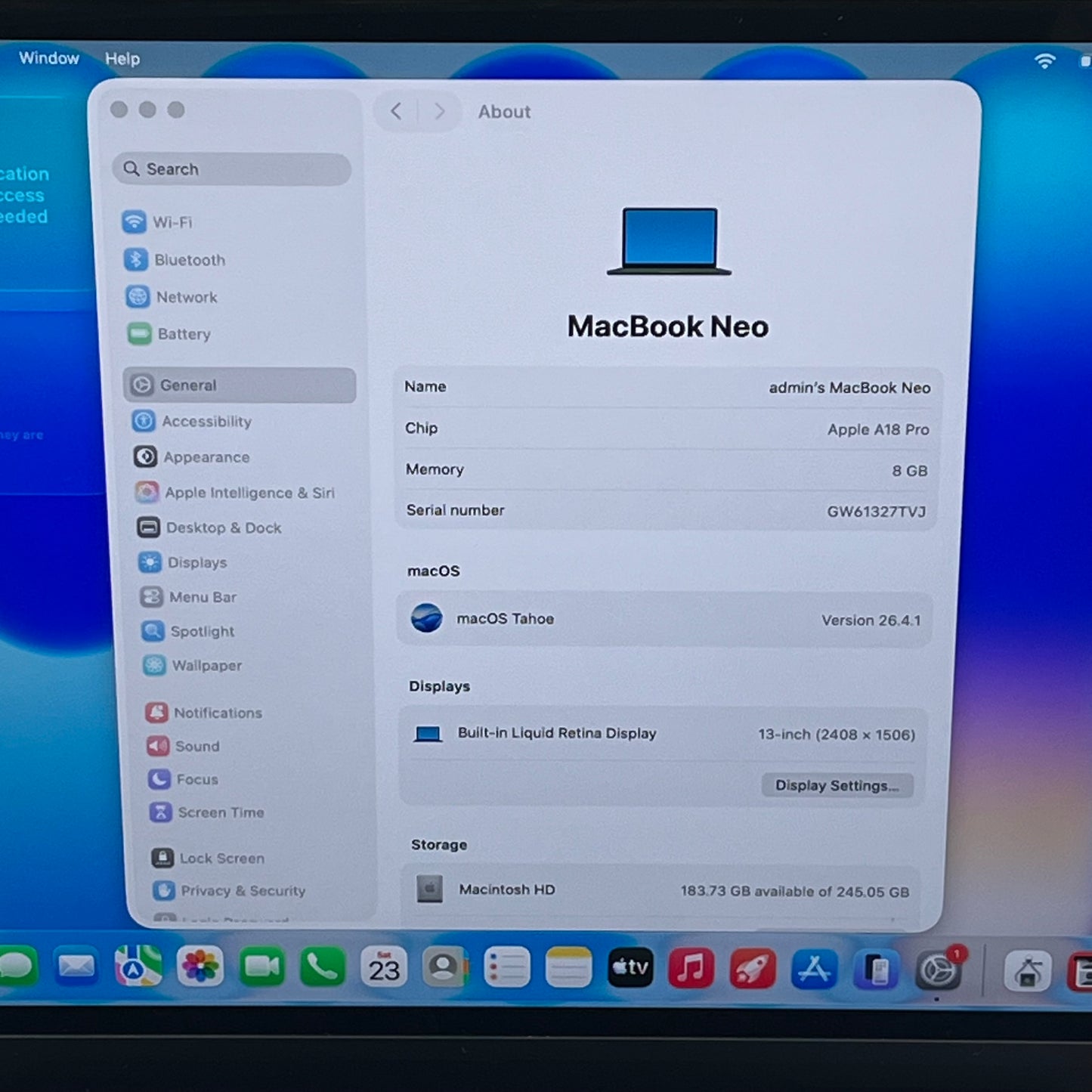 2026 Apple MacBook Neo 13" A18 Pro 5C GPU 4.0GHz 8GB RAM 256GB SSD MHFF4LL/A