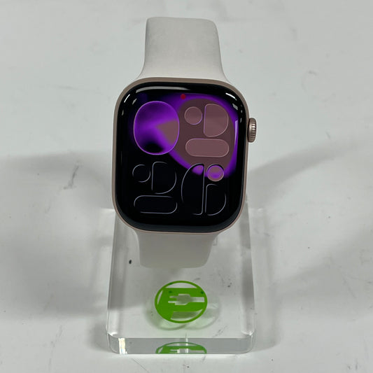 GPS Only Apple Watch Series 11 46MM Rose Gold Aluminum White Band MEV74LW/A