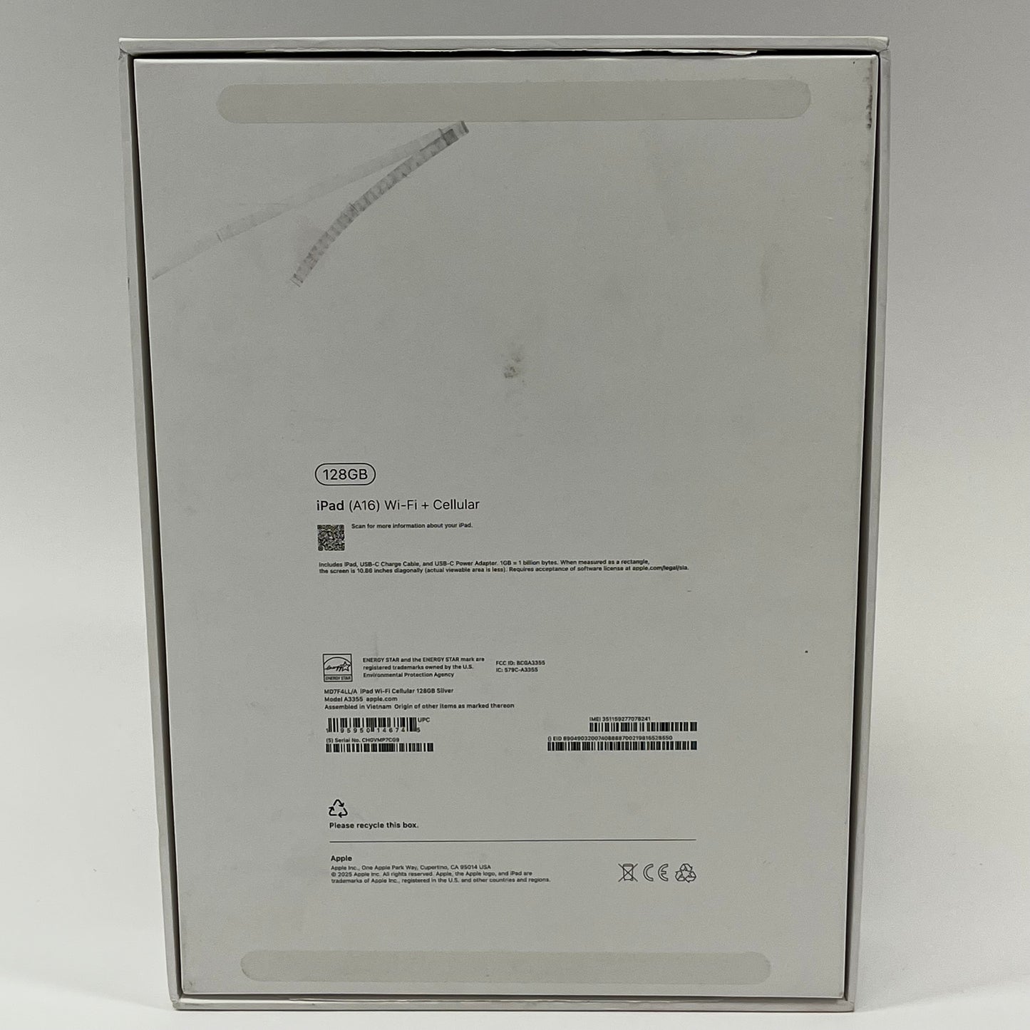 Unlocked Apple iPad 11" (A16) 128GB Silver MD7F4LL/A