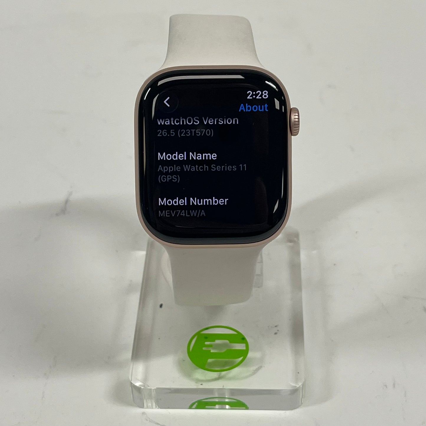 GPS Only Apple Watch Series 11 46MM Rose Gold Aluminum White Band MEV74LW/A