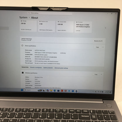Lenovo ThinkBook 16 Gen 6 16" Ryzen 5 7530U 2.0GHz 8GB RAM 256GB SSD