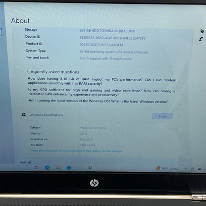 HP Pavilion 15-AU030WM 15.6" i5-6200U 2.4GHz 8GB RAM 1TB SSD