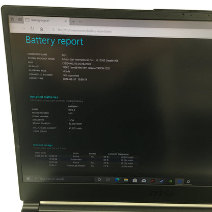 MSI Stealth GS65 15.6" i7-9750H 2.6GHz 32GB RAM 500GB SSD GeForce RTX 2060