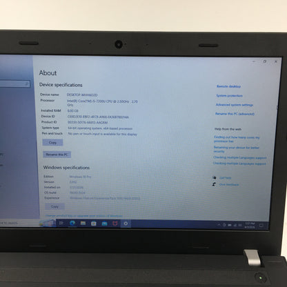 Lenovo Thinkpad E570 15.6" i5-7200U 2.5GHz 8GB RAM 512GB SSD
