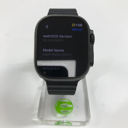 Unlocked Apple Watch Ultra 3 49MM Black Titanium Black Ocean Band MF0J4LW/A