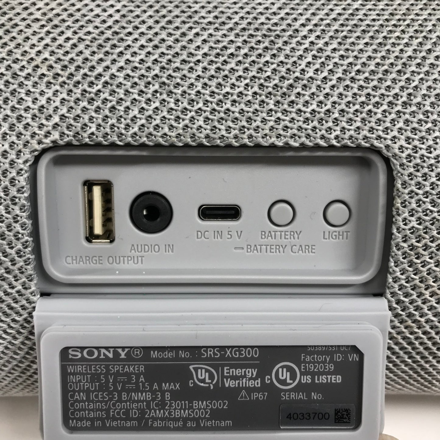 Sony XG300 Portable Bluetooth Speaker Gray SRS-XG300