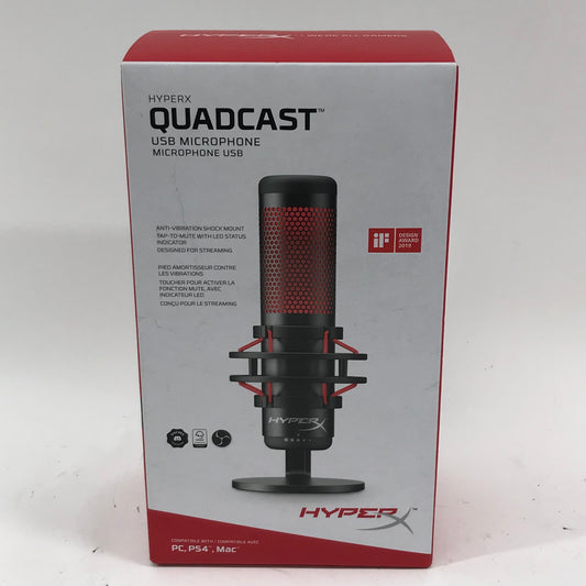 New HyperX Quadcast 20Hz - 20kHz USB Microphone HX-MICQC-BK