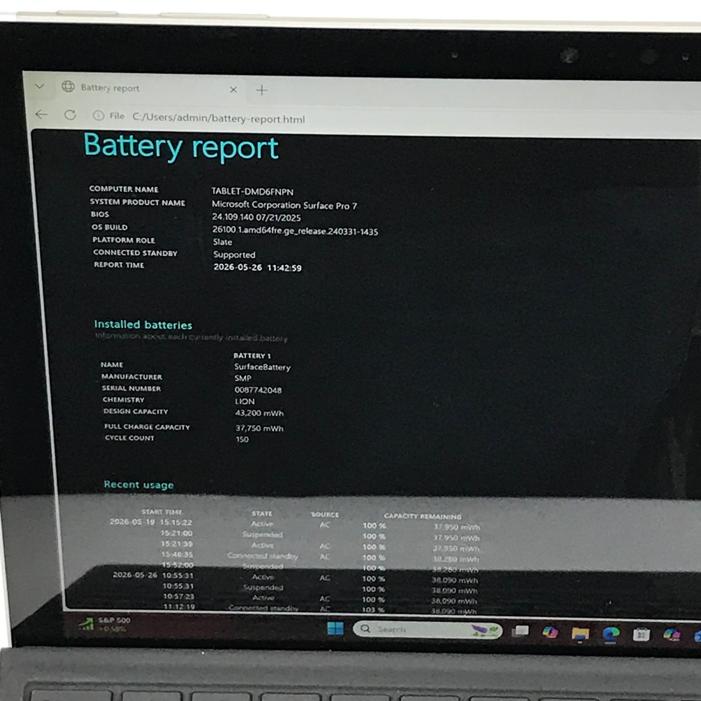 Microsoft Surface Pro 7 1886 12.3" i3-1005G1 1.2GHz 4GB RAM 128GB SSD