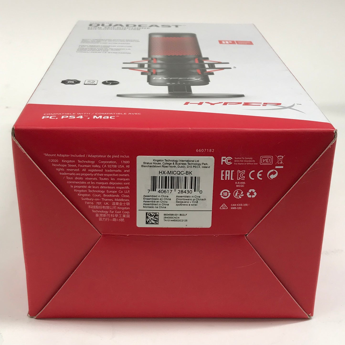 New HyperX Quadcast 20Hz - 20kHz USB Microphone HX-MICQC-BK