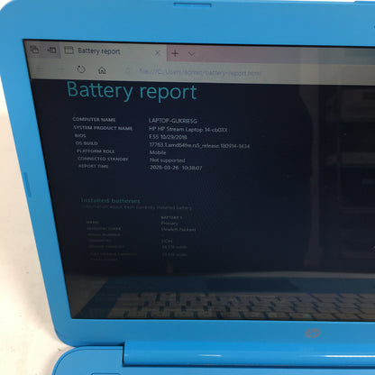 HP Stream 14-CB011WM 14" Celeron N3060 1.6GHz 4GB RAM 32GB SSD