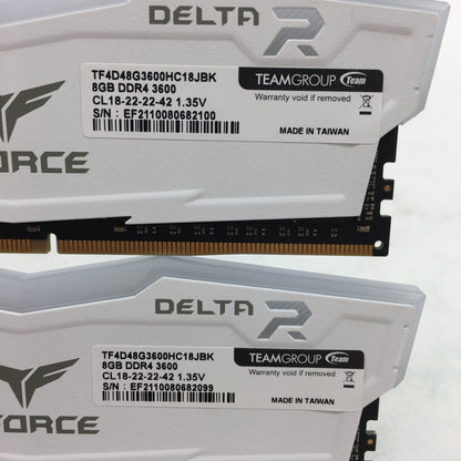 TeamGroup T-Force Delta RGB 16GB (2x8GB) RAM DDR4 3600MHz TF4D48G3600HC18JBK