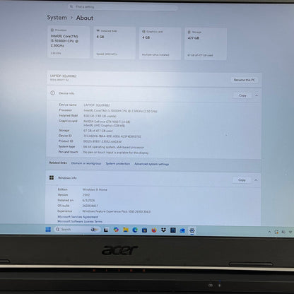 Acer Nitro 5 AN517-52 17.3" i5-10300H 2.5GHz 8GB RAM 512GB SSD GTX 1650 Ti