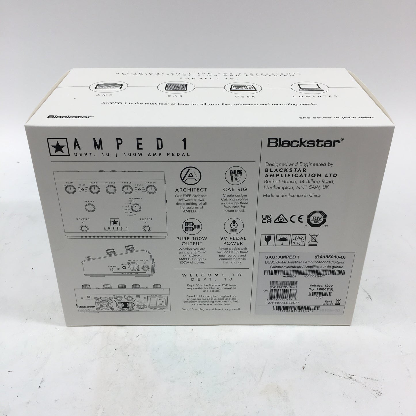 Blackstar AMPED 1 100W 8 ohm 1 Channel Sound Amplifier AMPG1US1BLK